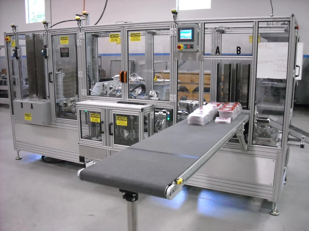 High-speed industrial cameras and specialized LED lighting on a production line - machine vision High-speed industrial cameras and specialized LED lighting on a production line - machine vision
